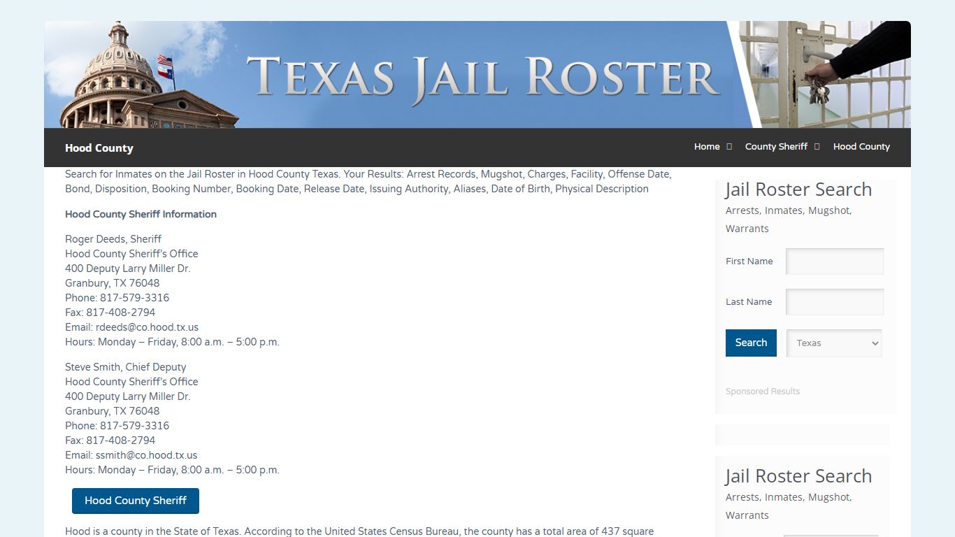 Hood County | Jail Roster Search